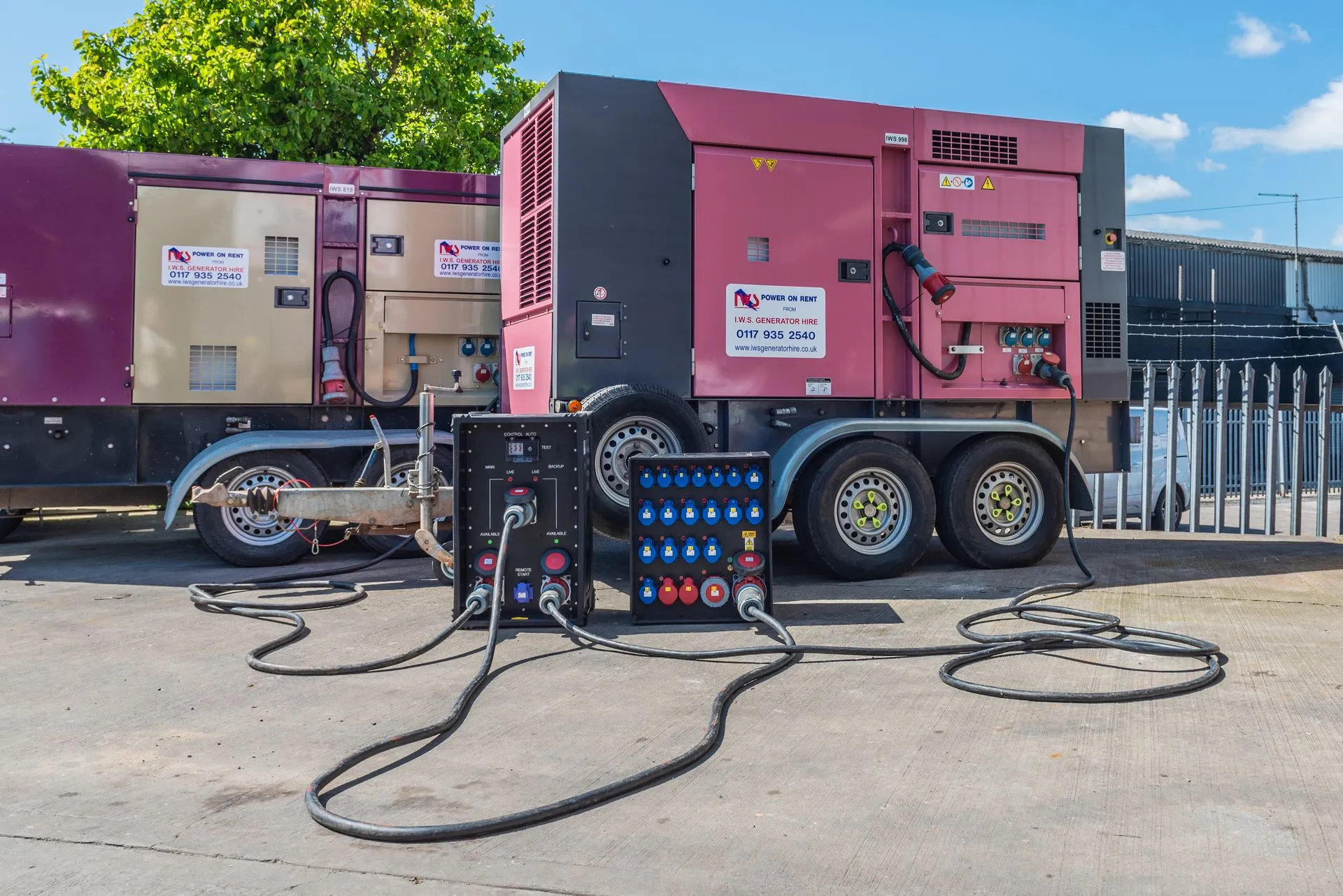 A truck with a lot of different types of electrical equipment.