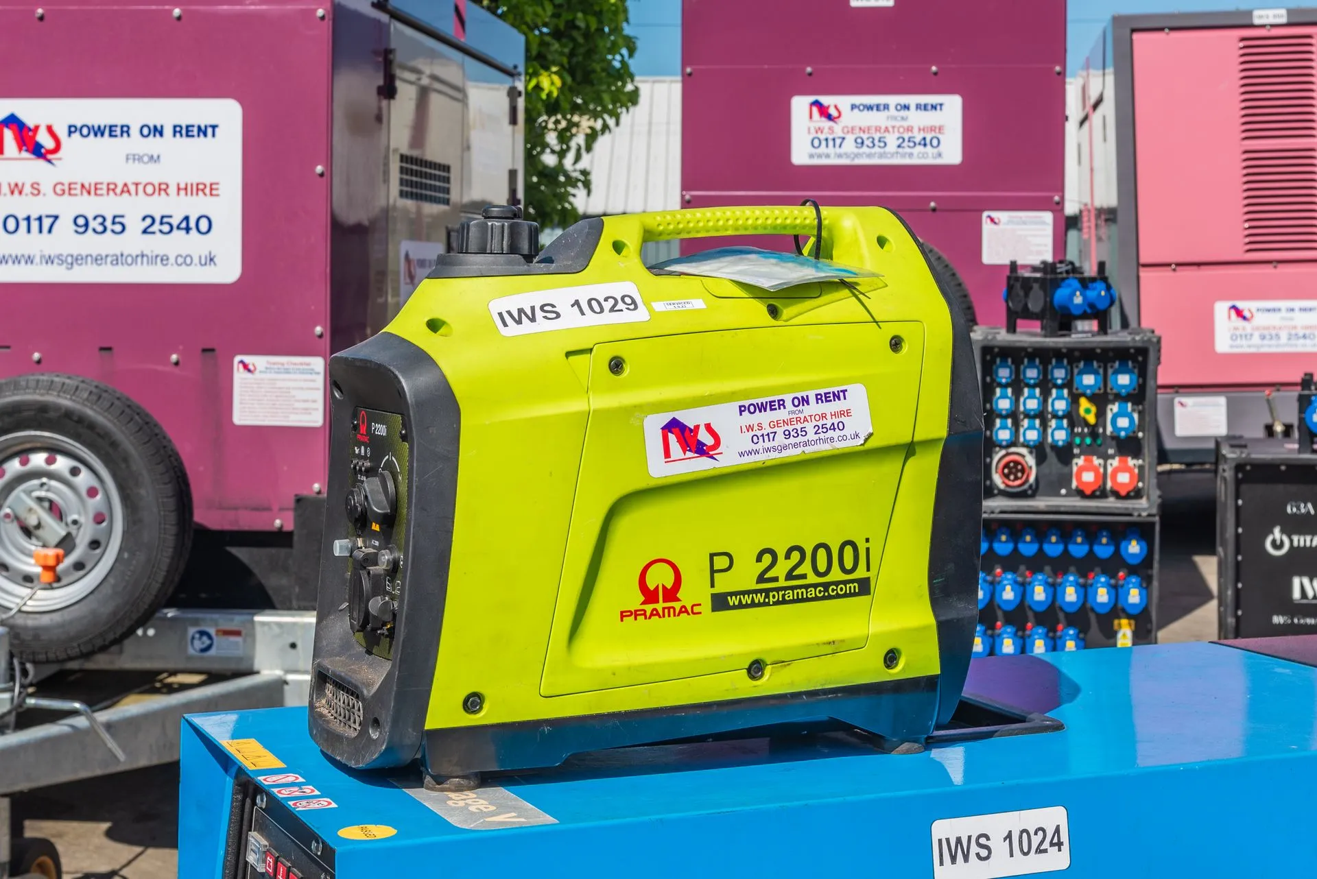 different types of generators on display
